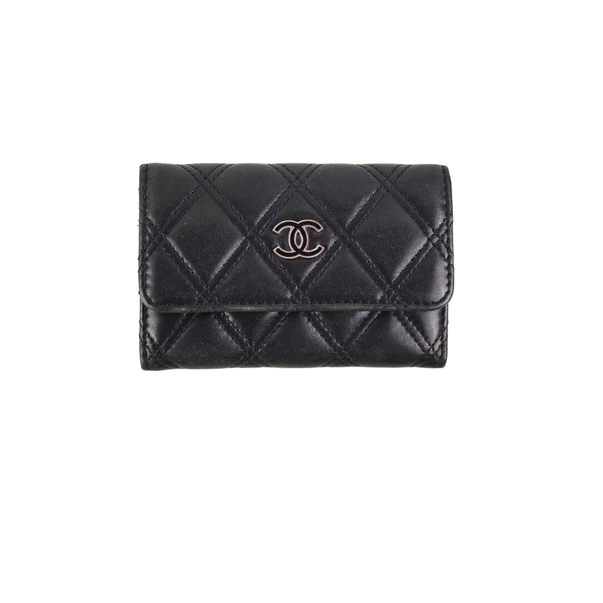 Chanel Black Flap Lambskin Cardholder - Series 20