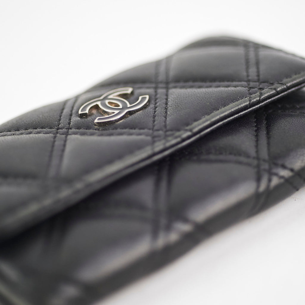 Chanel Black Flap Lambskin Cardholder - Series 20