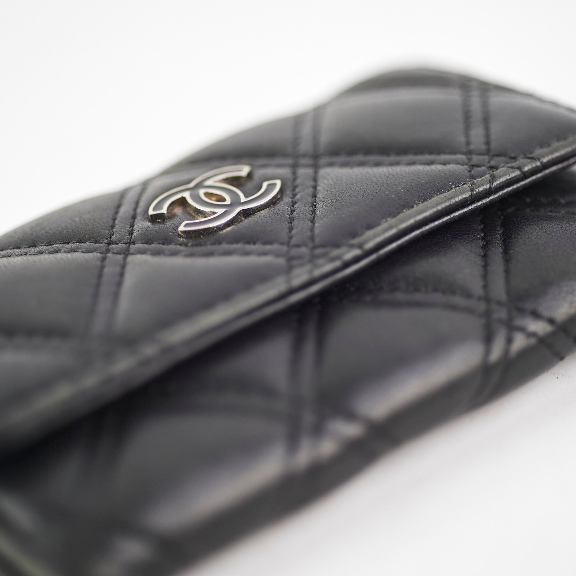 Chanel Black Flap Lambskin Cardholder - Series 20