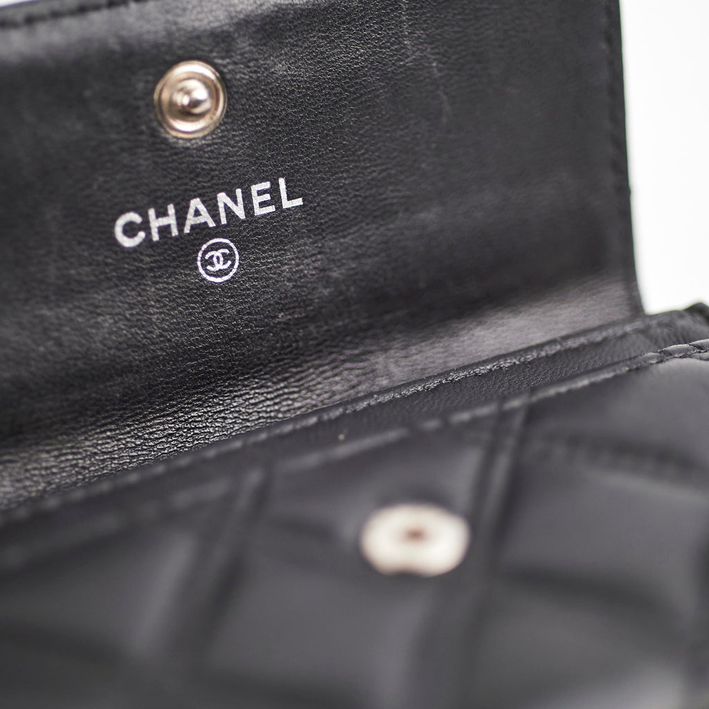 Chanel Black Flap Lambskin Cardholder - Series 20