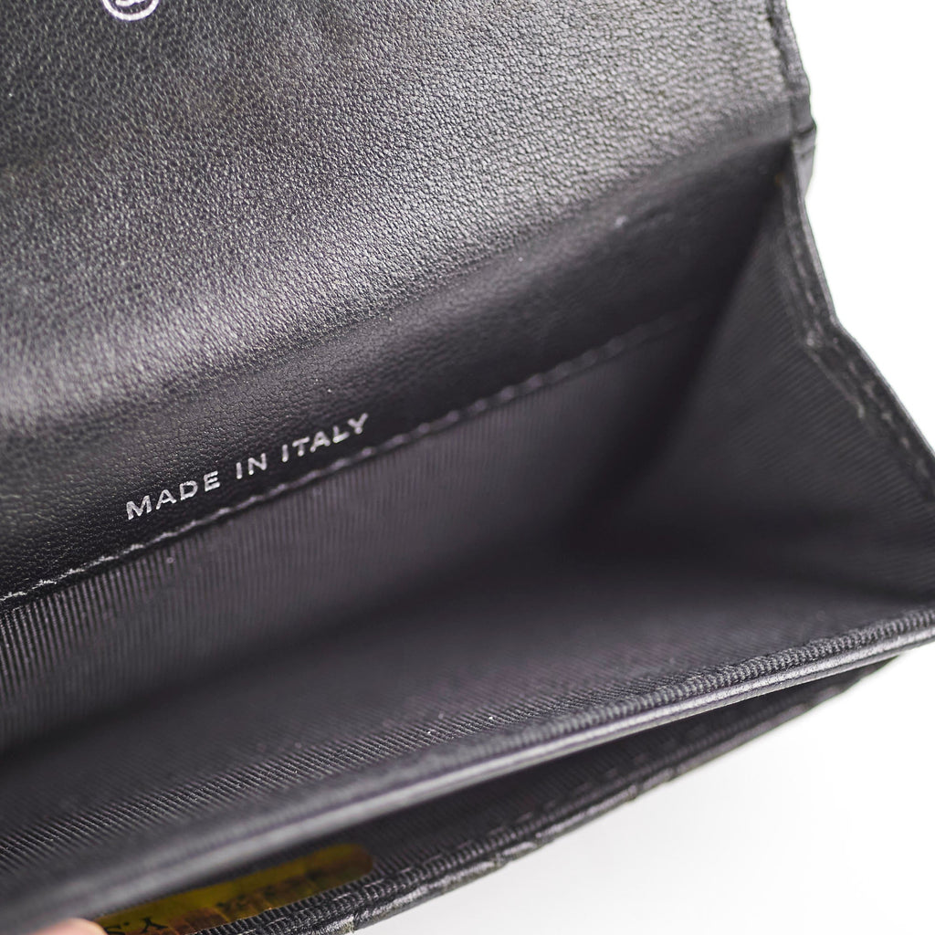 Chanel Black Flap Lambskin Cardholder - Series 20