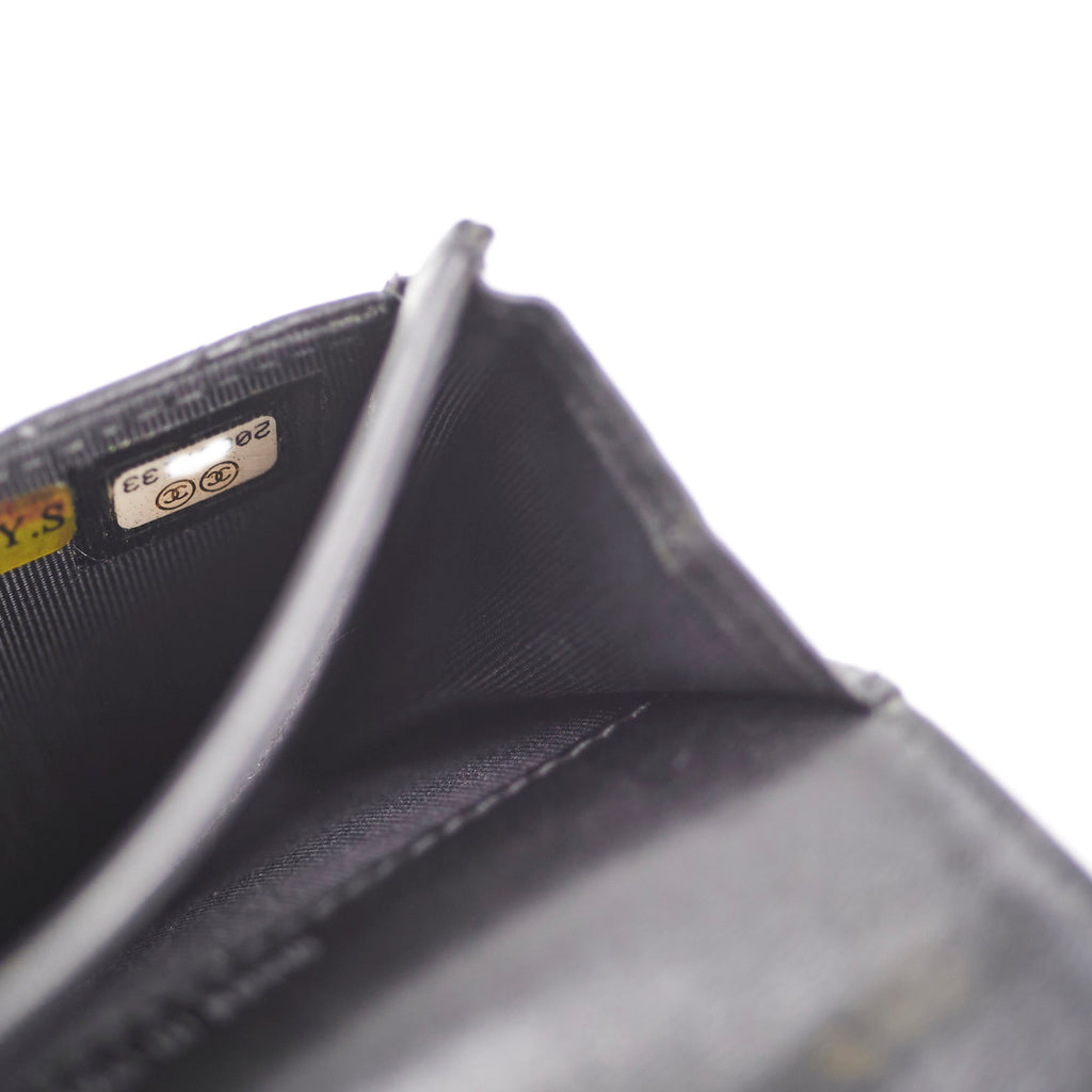 Chanel Black Flap Lambskin Cardholder - Series 20