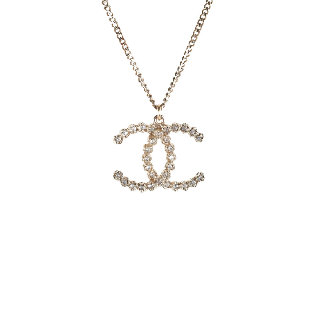 Chanel Gold Rhinestone Necklace Costume Jewellery