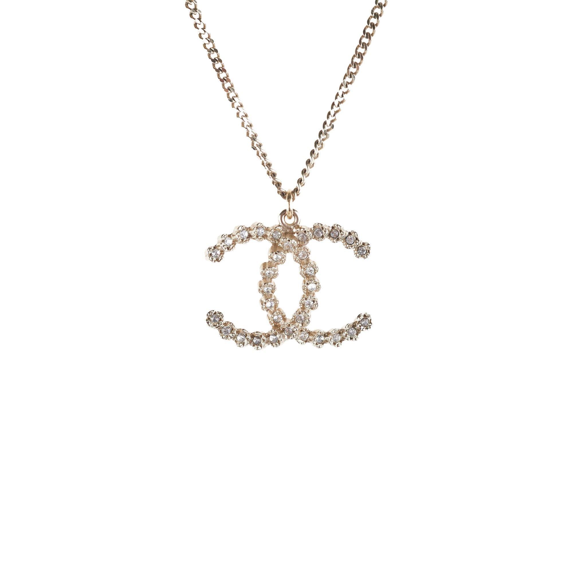 Chanel Gold Rhinestone Necklace Costume Jewellery