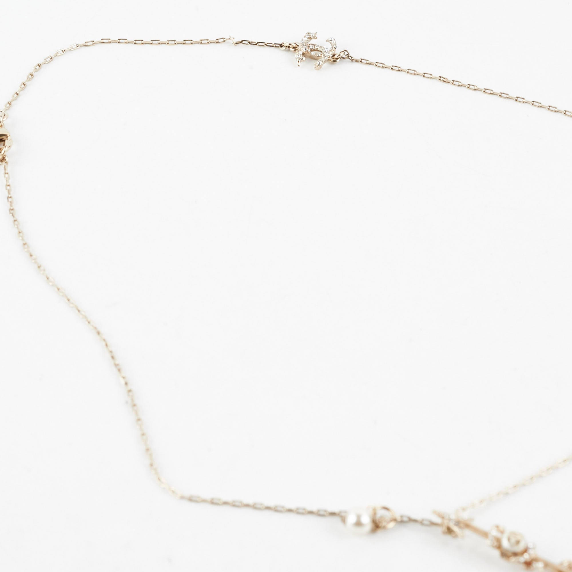 Chanel Crystal Pearl Arrow Necklace Costume Jewellery