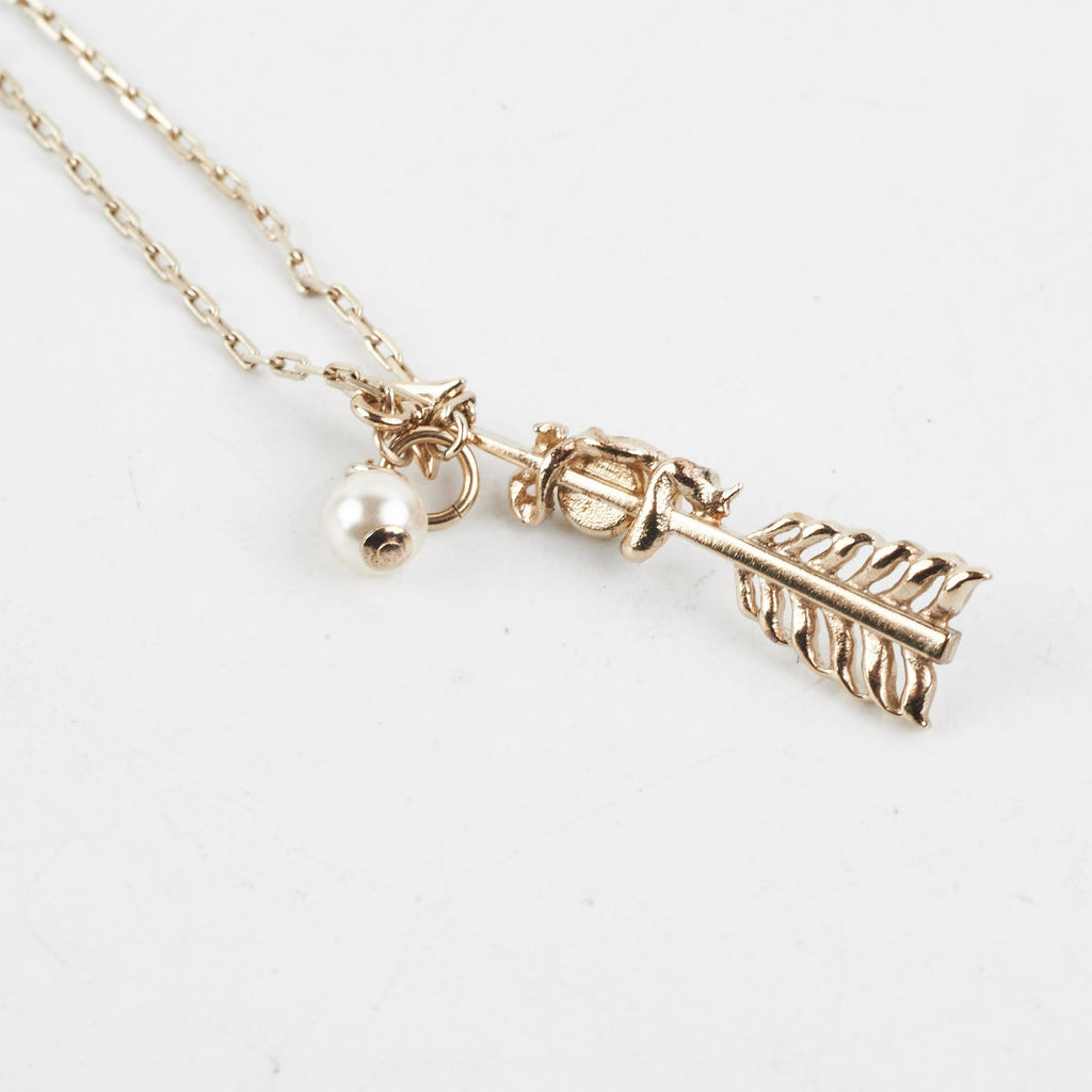 Chanel Crystal Pearl Arrow Necklace Costume Jewellery