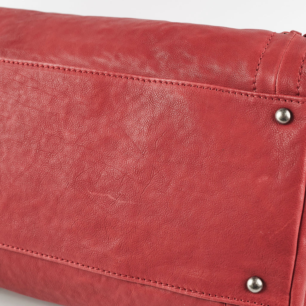 Chanel CC Chain Leather Tote Red