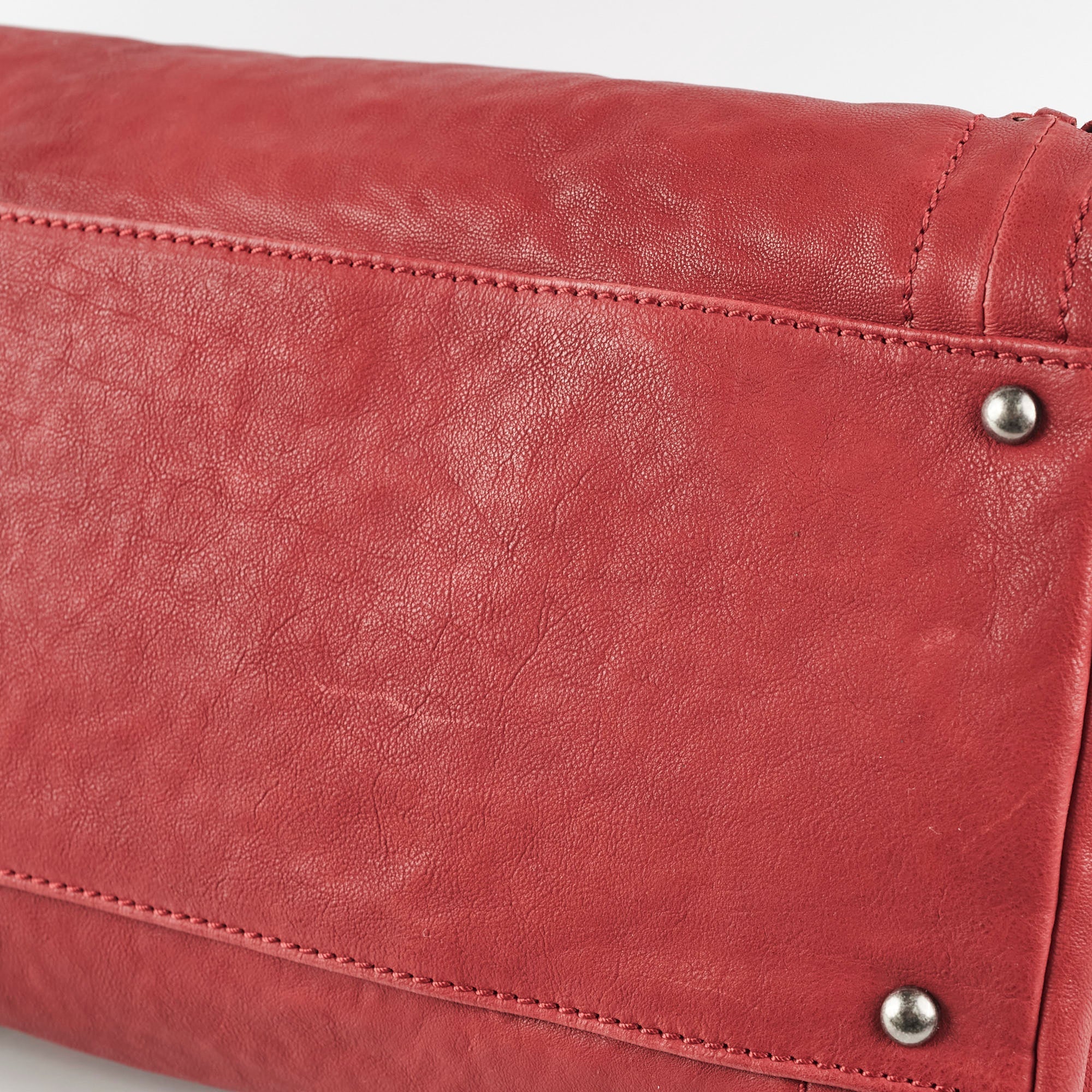 Chanel CC Chain Leather Tote Red