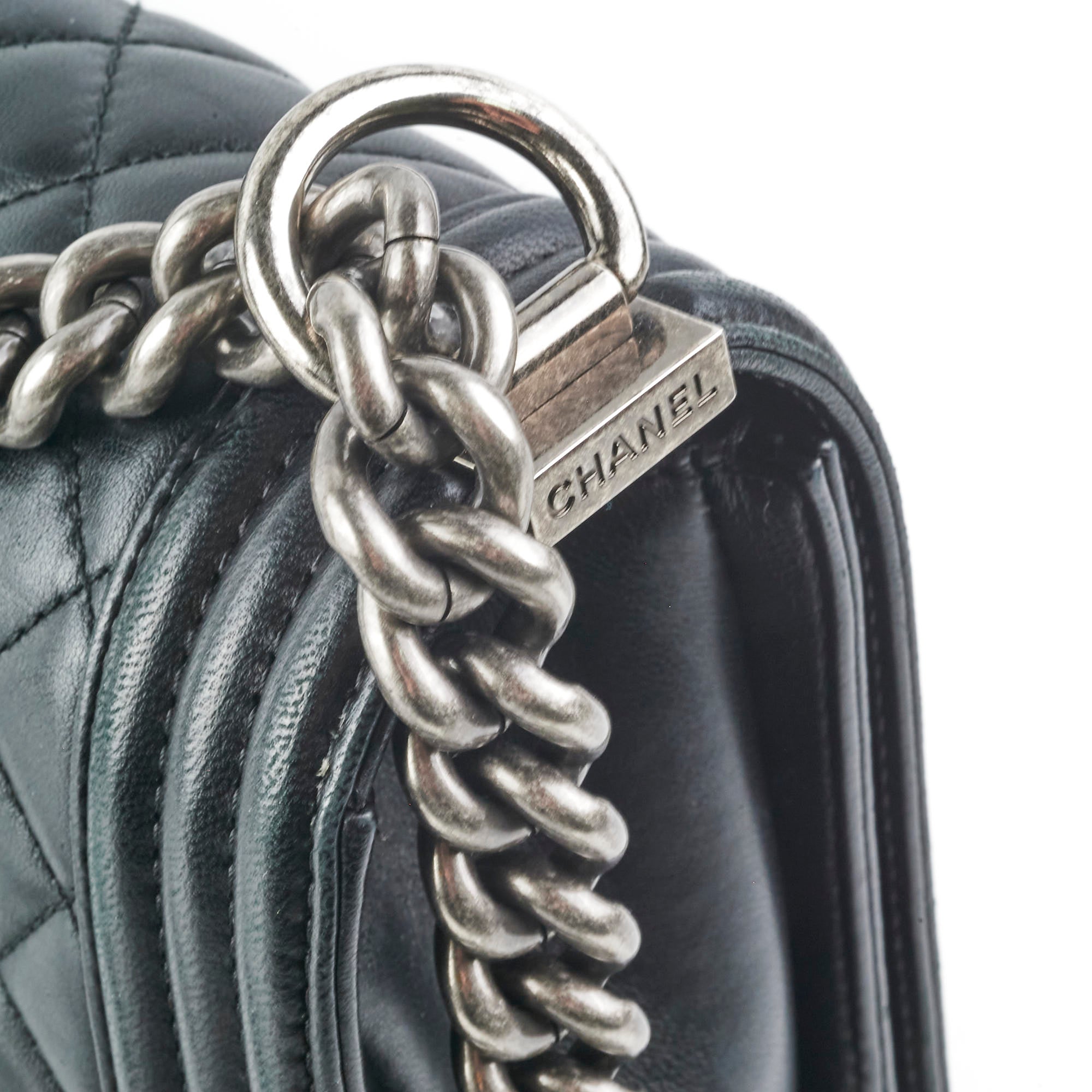 Chanel Old Medium Boy Lambskin Black