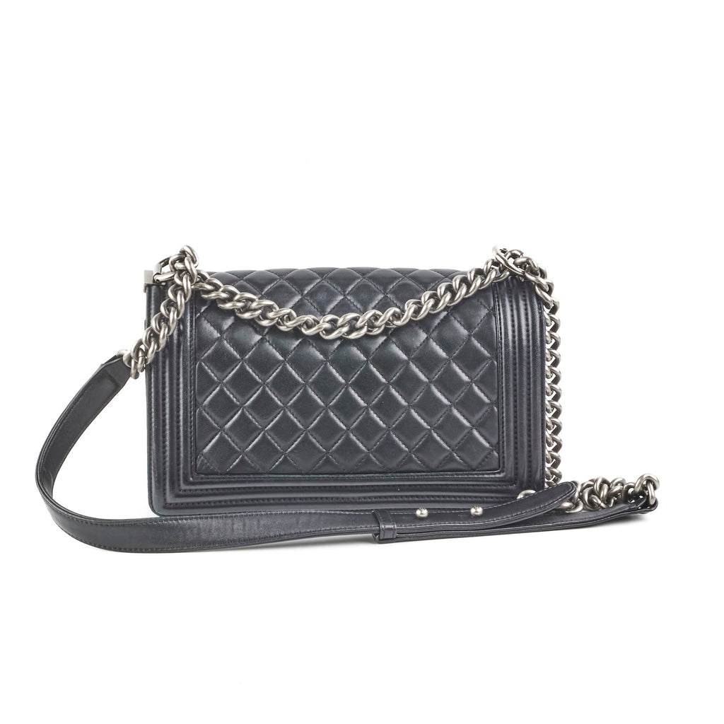 Chanel Old Medium Boy Lambskin Black
