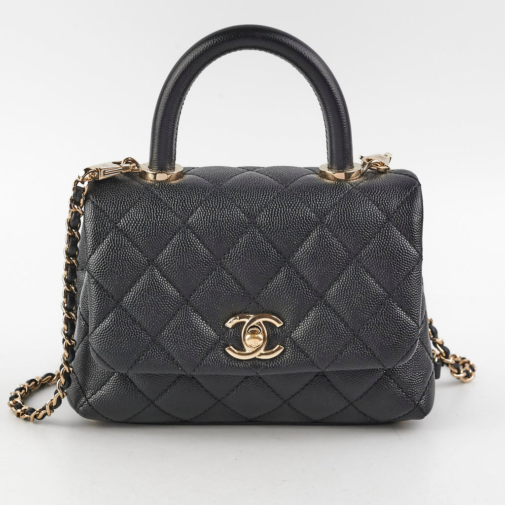 Chanel Coco Mini Handle Caviar Black - series 30