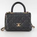 Chanel Coco Mini Handle Caviar Black - series 30