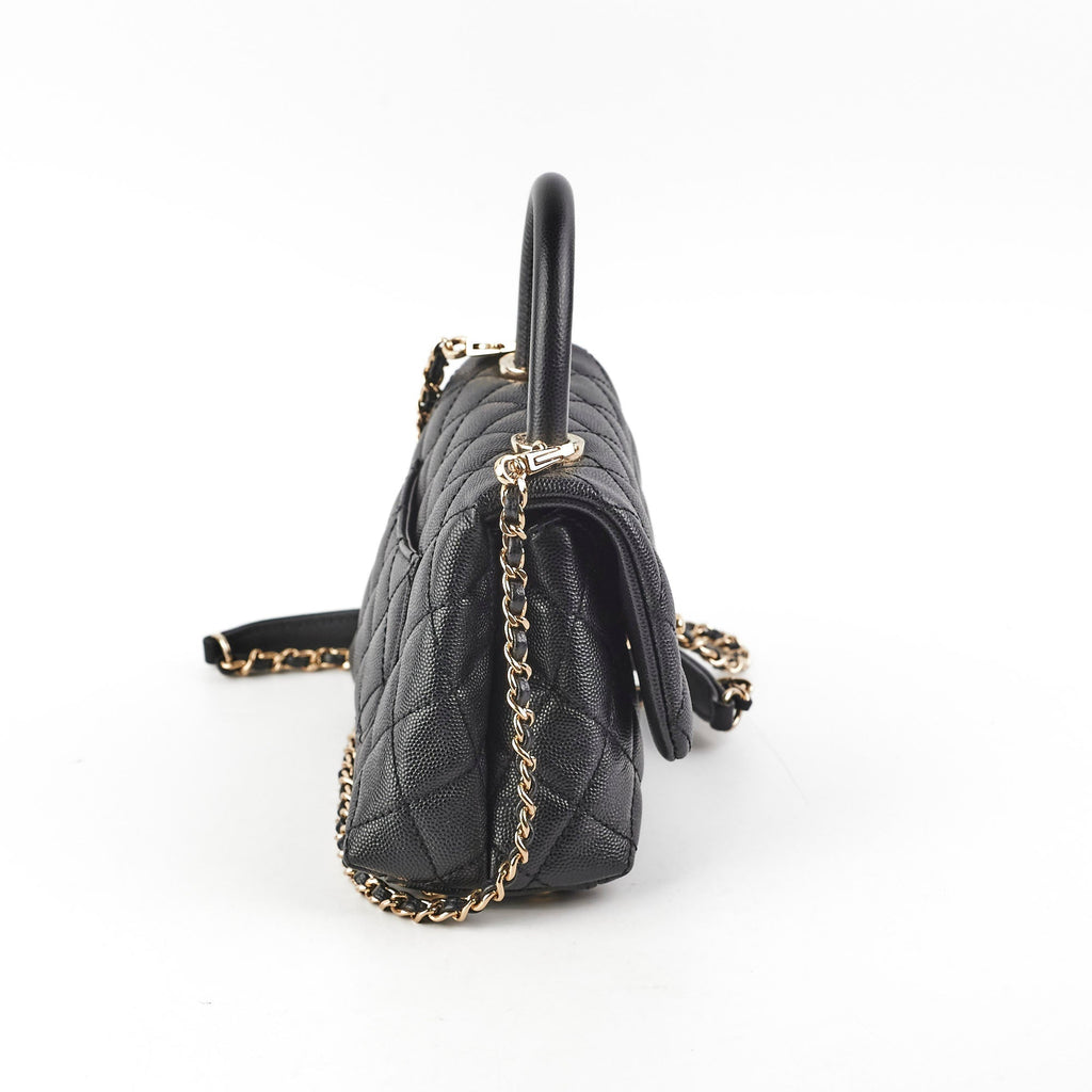 Chanel Coco Mini Handle Caviar Black - series 30