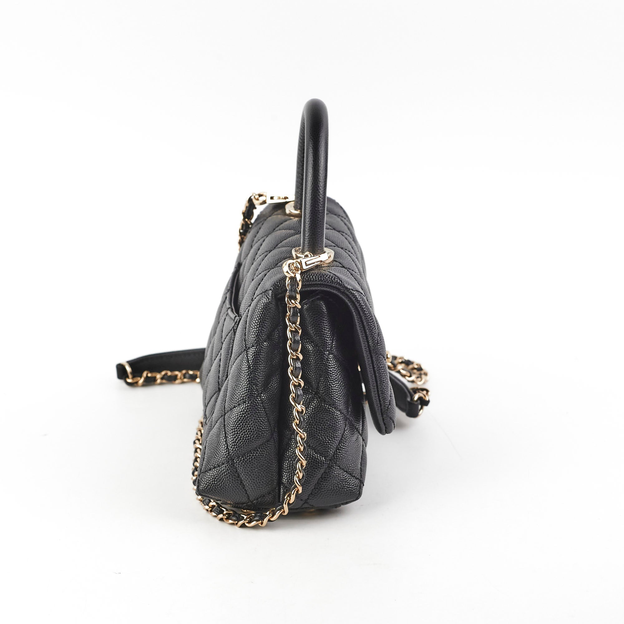 Chanel Coco Mini Handle Caviar Black - series 30