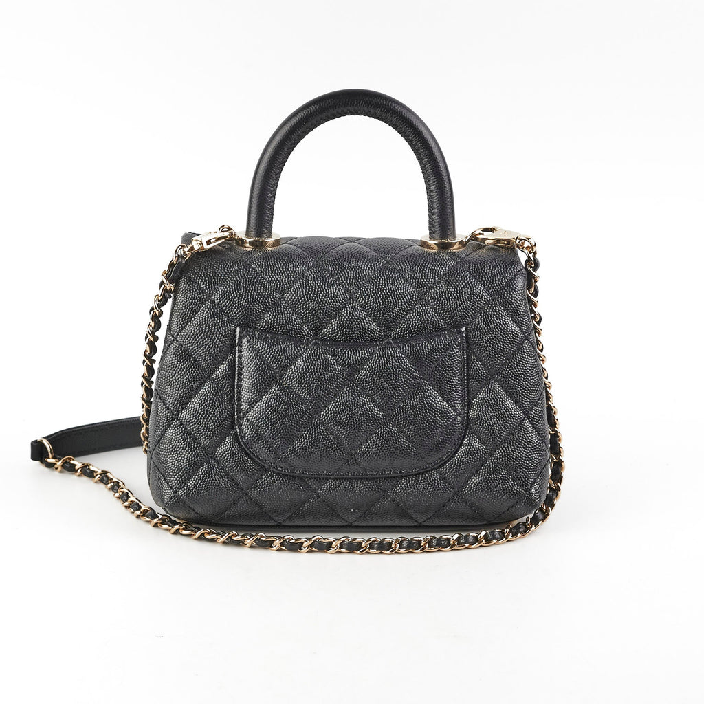 Chanel Coco Mini Handle Caviar Black - series 30