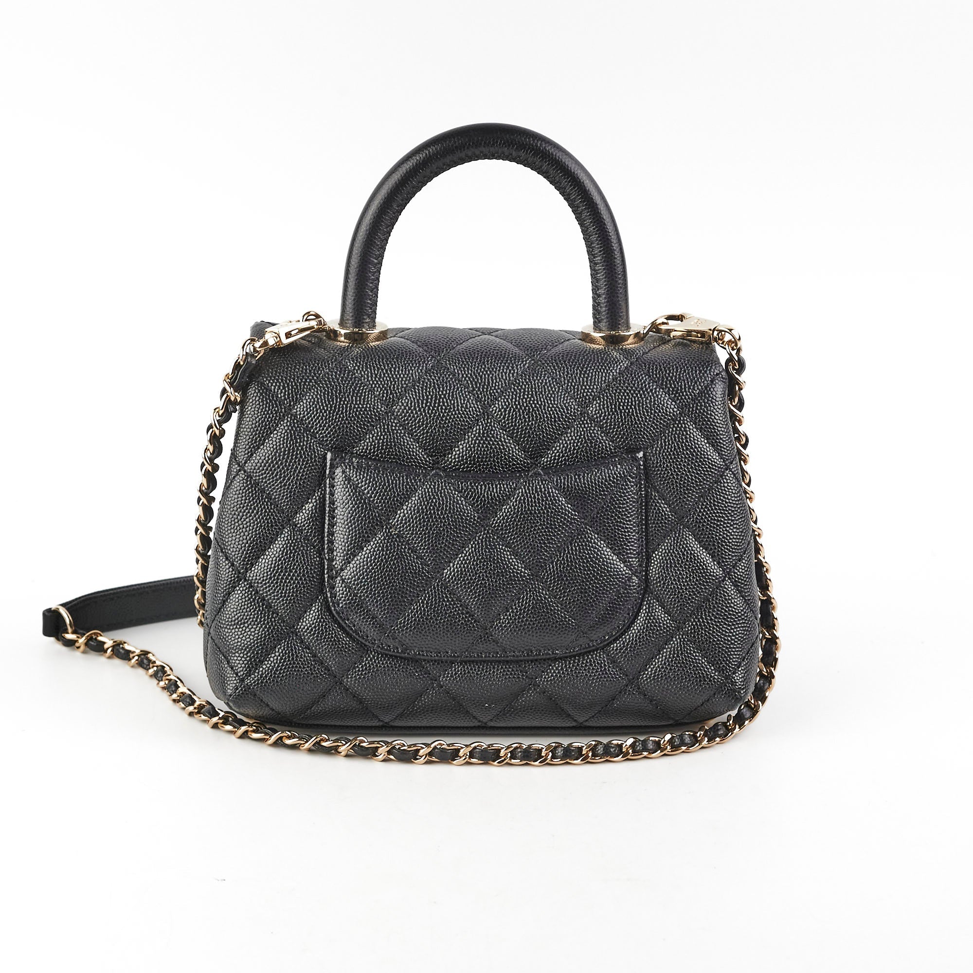 Chanel Coco Mini Handle Caviar Black - series 30