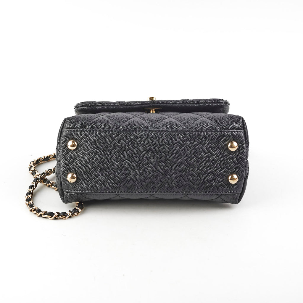 Chanel Coco Mini Handle Caviar Black - series 30