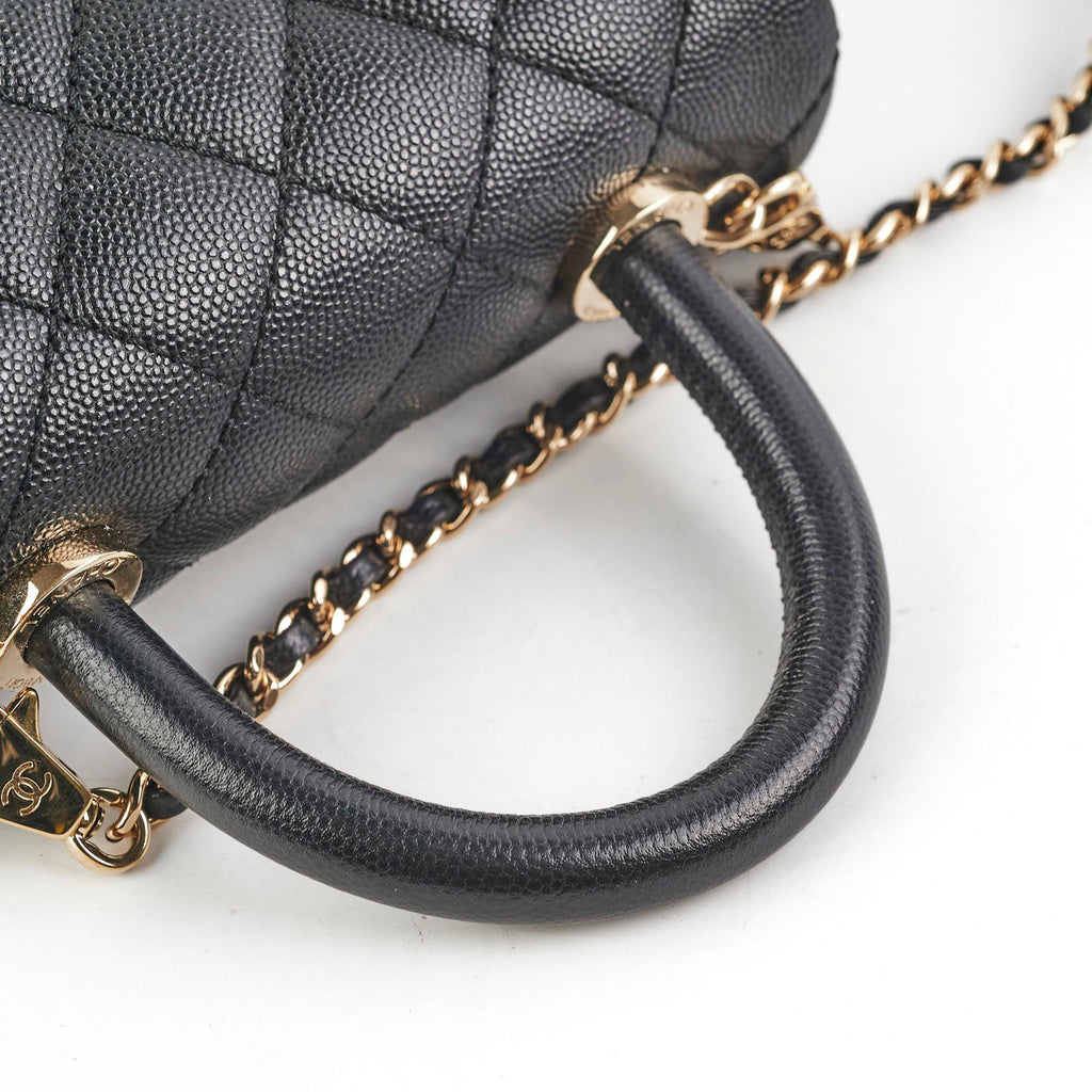 Chanel Coco Mini Handle Caviar Black - series 30