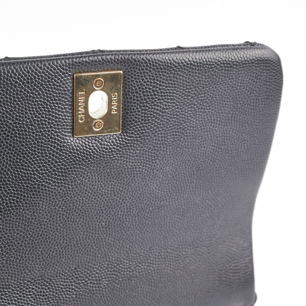 Chanel Coco Mini Handle Caviar Black - series 30