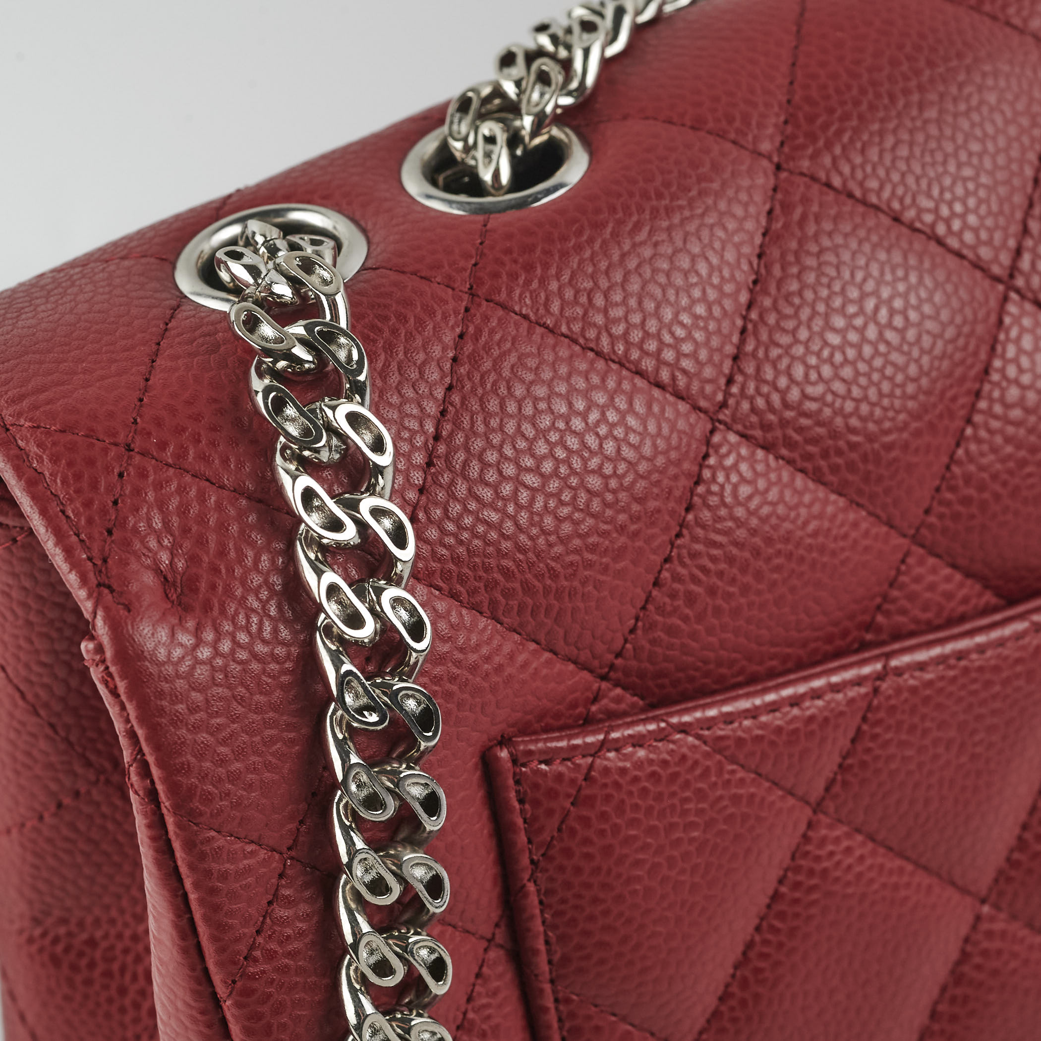 Chanel Classic Single Flap Jumbo Caviar Red - Series 11