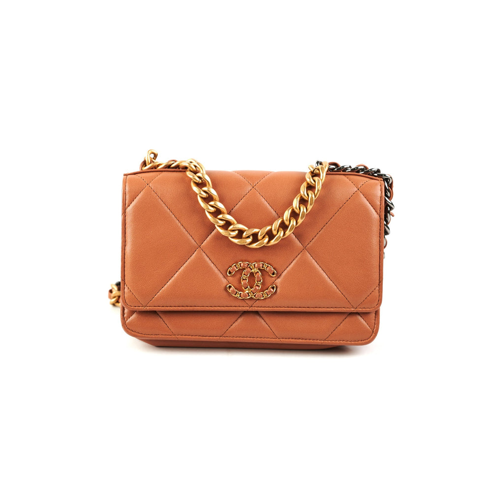 Chanel 19 Wallet on Chain WOC Lambskin Caramel