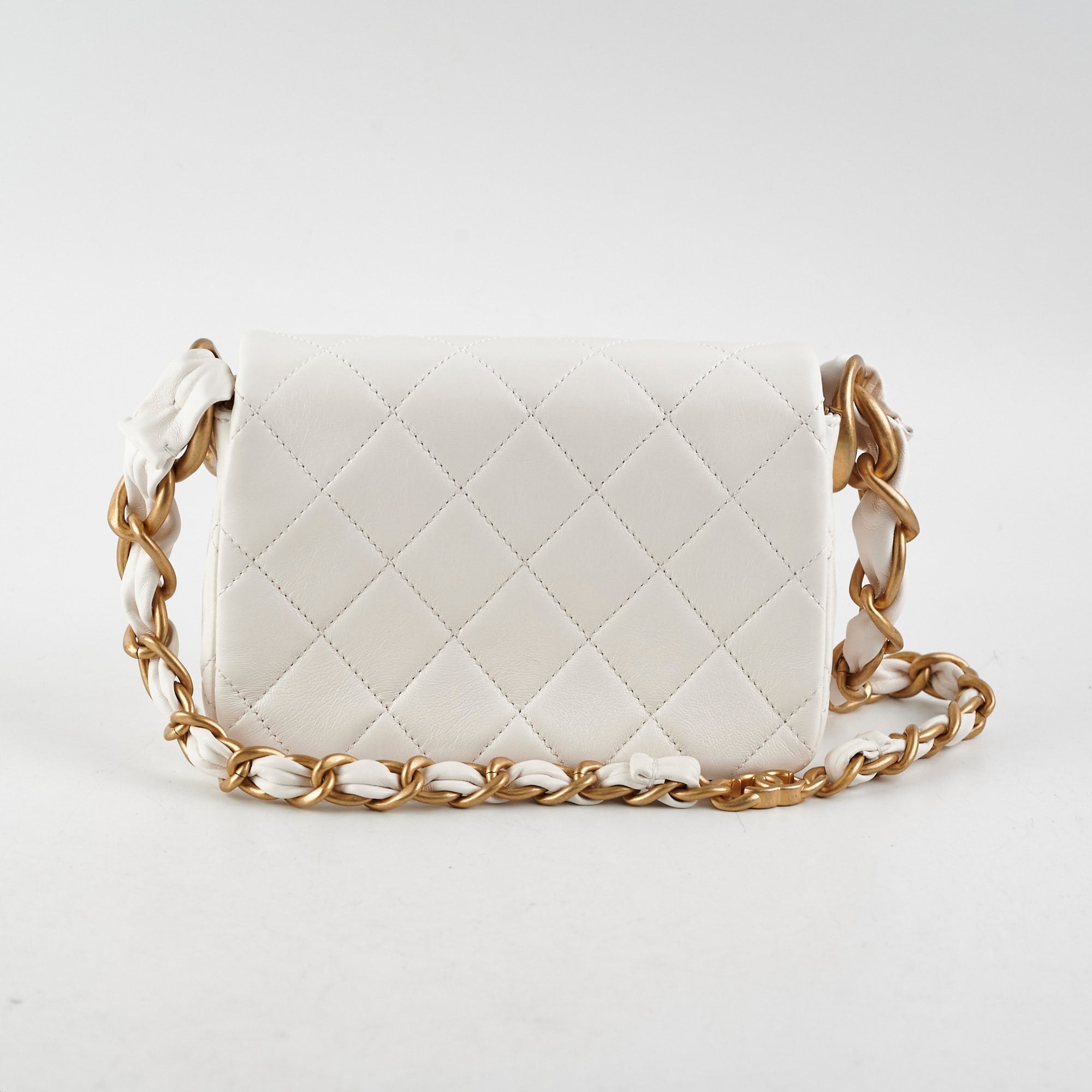 Chanel Seasonal Calfskin Shoulder Bag White
