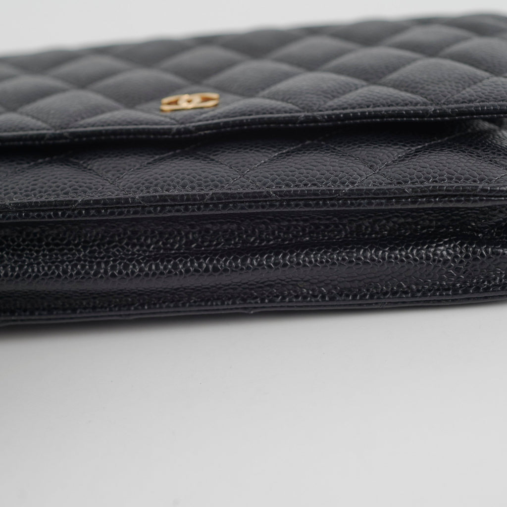 Chanel Caviar Wallet On Chain Woc Black