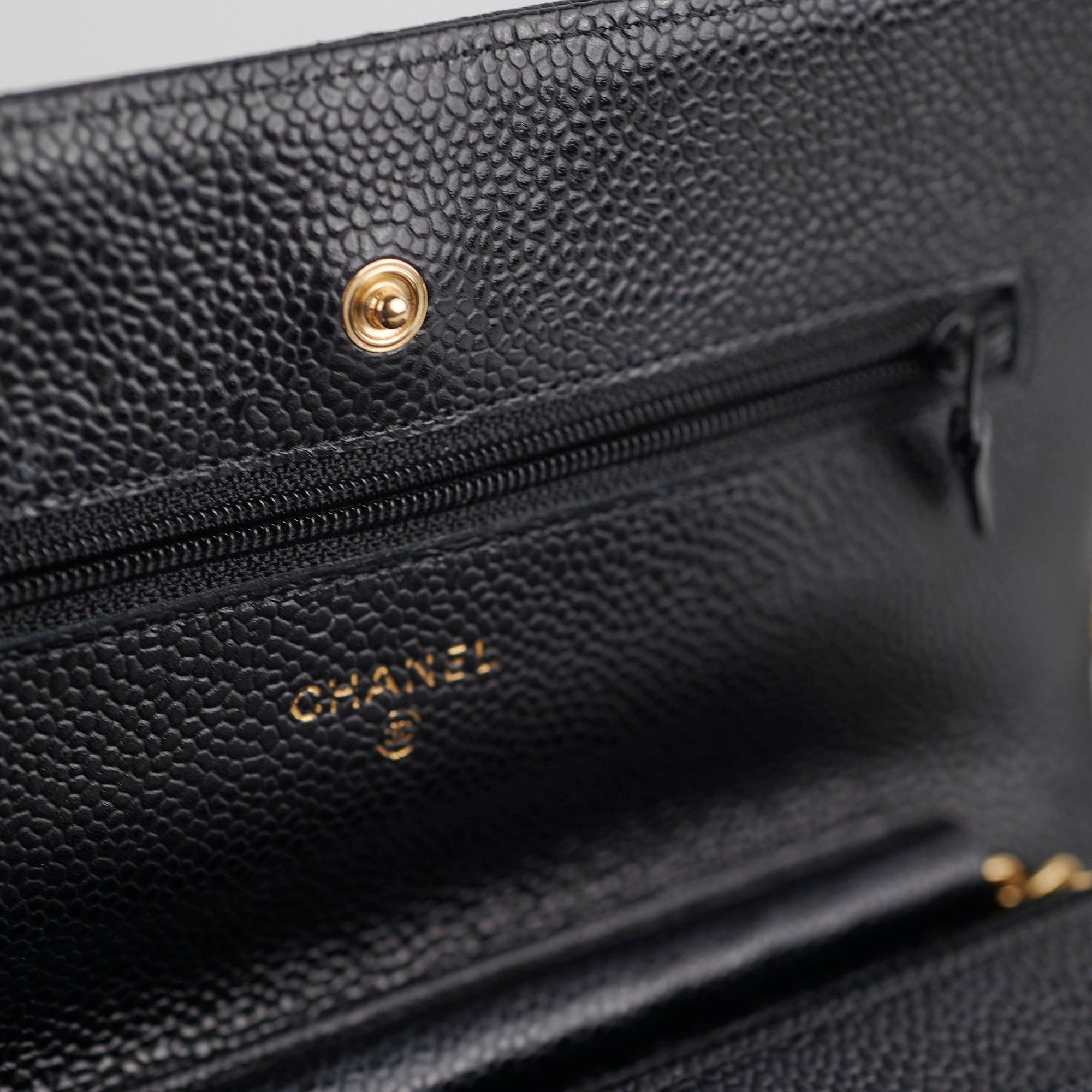 Chanel Caviar Wallet On Chain Woc Black