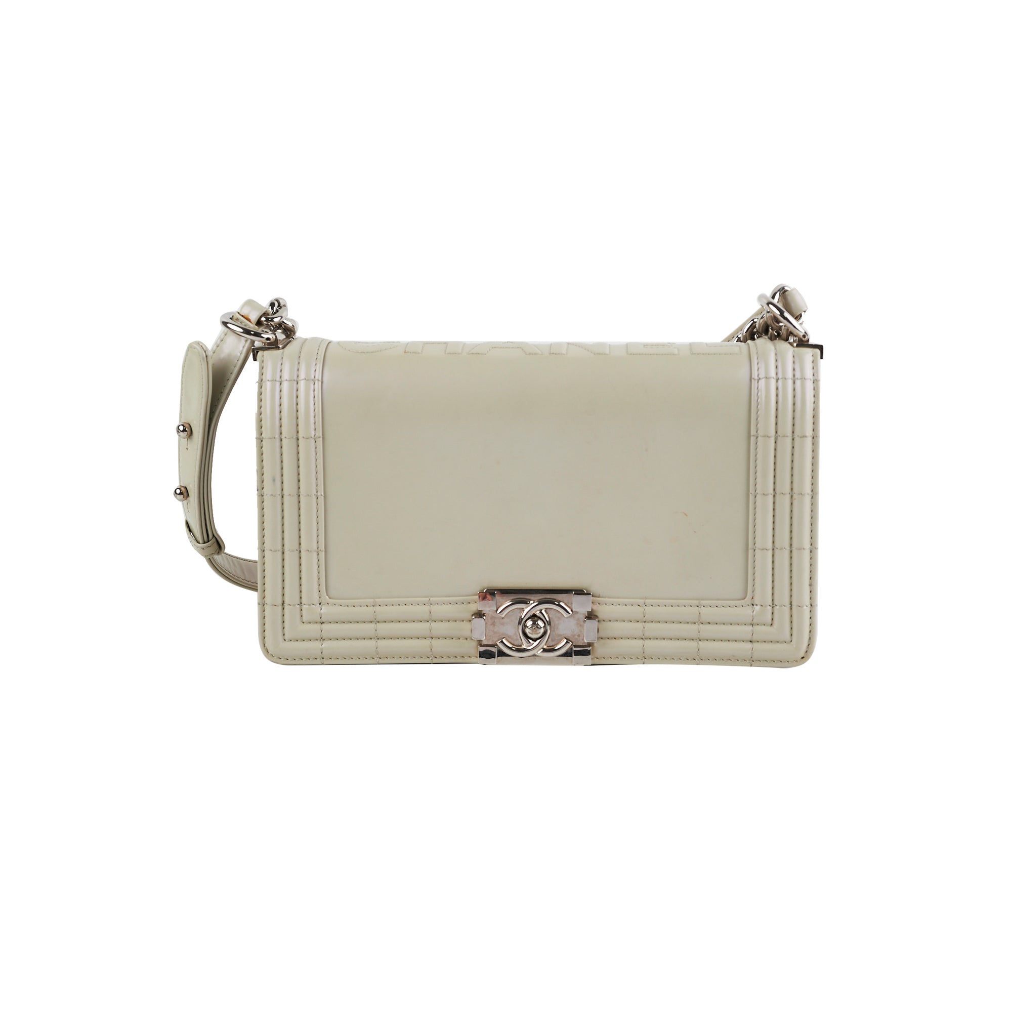 Chanel Boy Old Medium Iridiscent (Light grey)