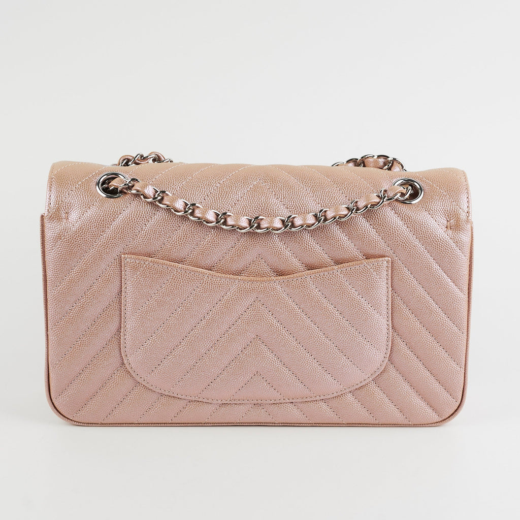 Chanel Medium Classic Double Flap Iridesent Rose Gold 18B