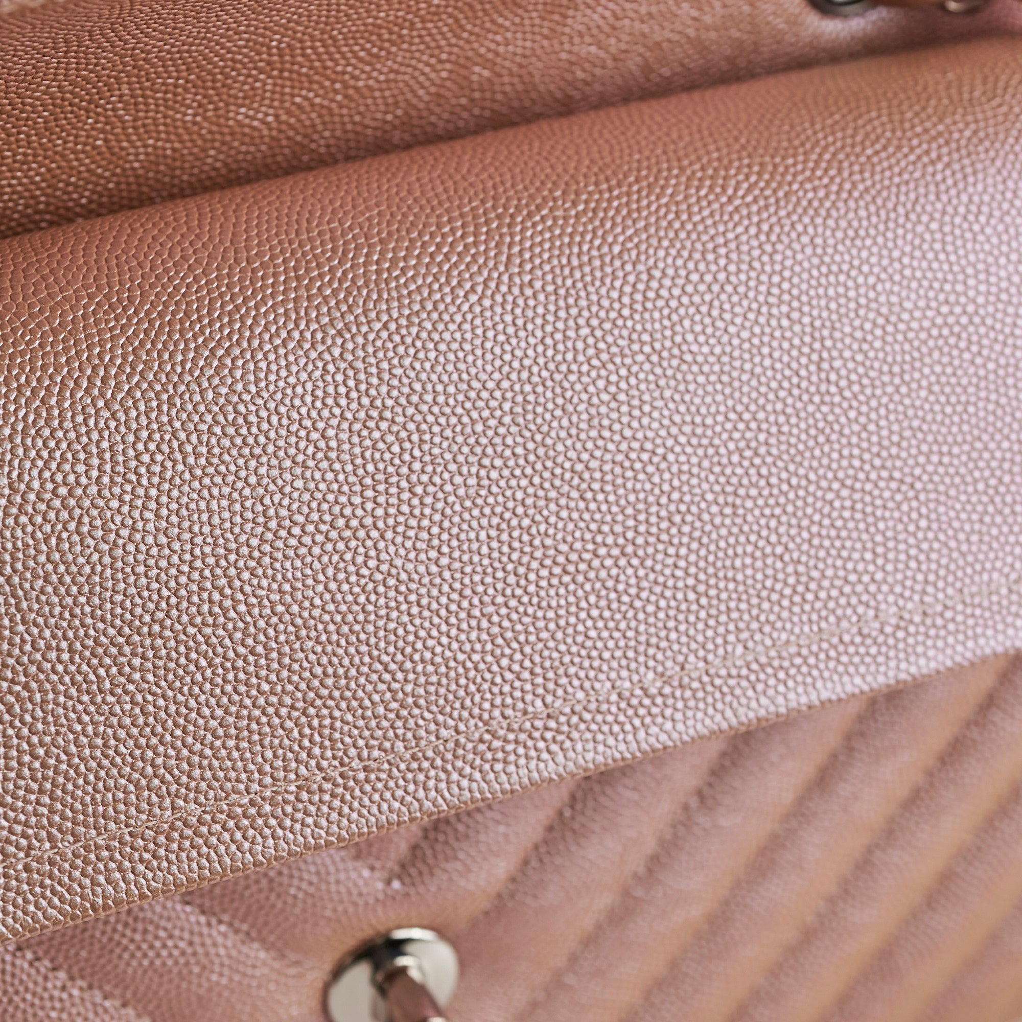 Chanel Medium Classic Double Flap Iridesent Rose Gold 18B