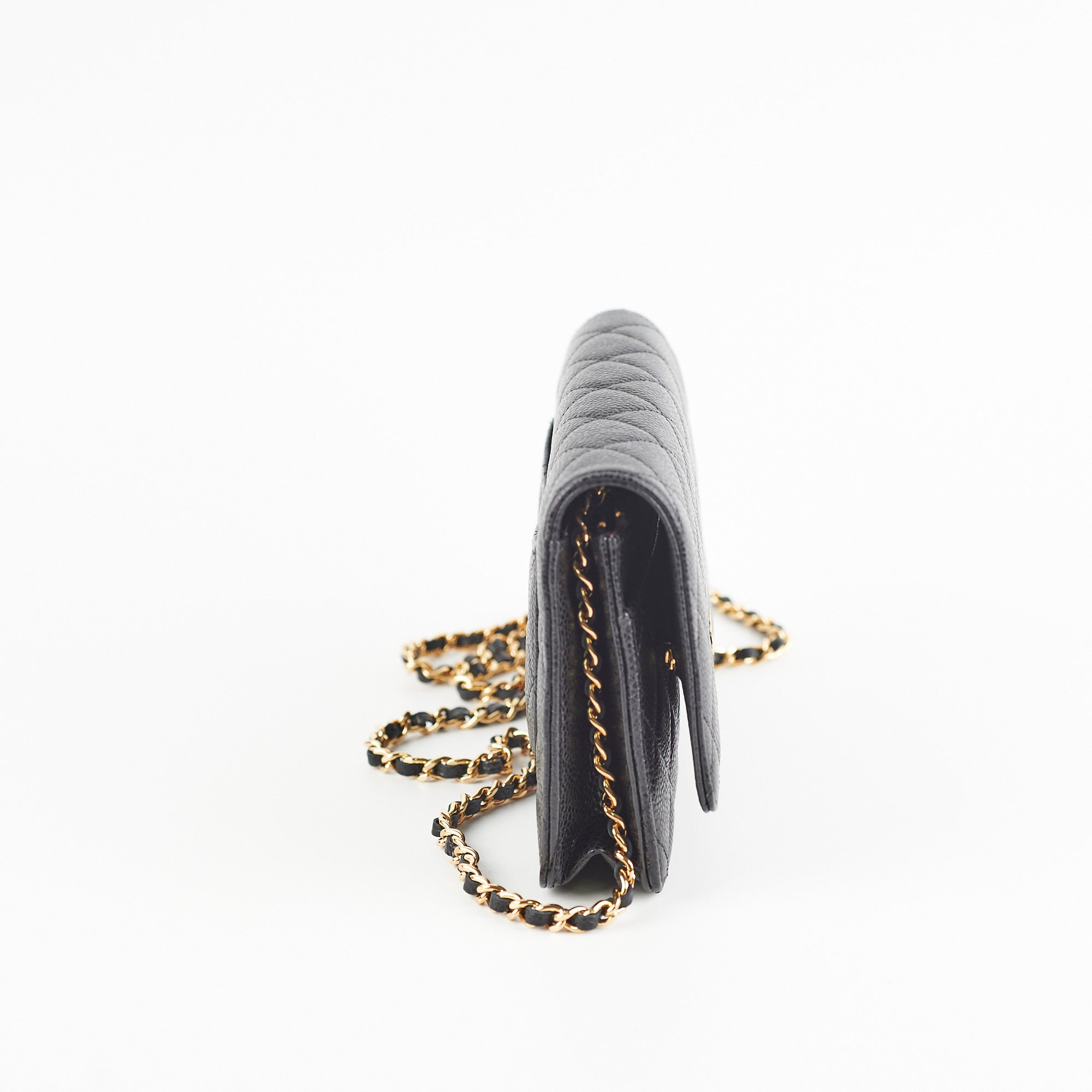 Chanel Caviar Wallet On Chain Black