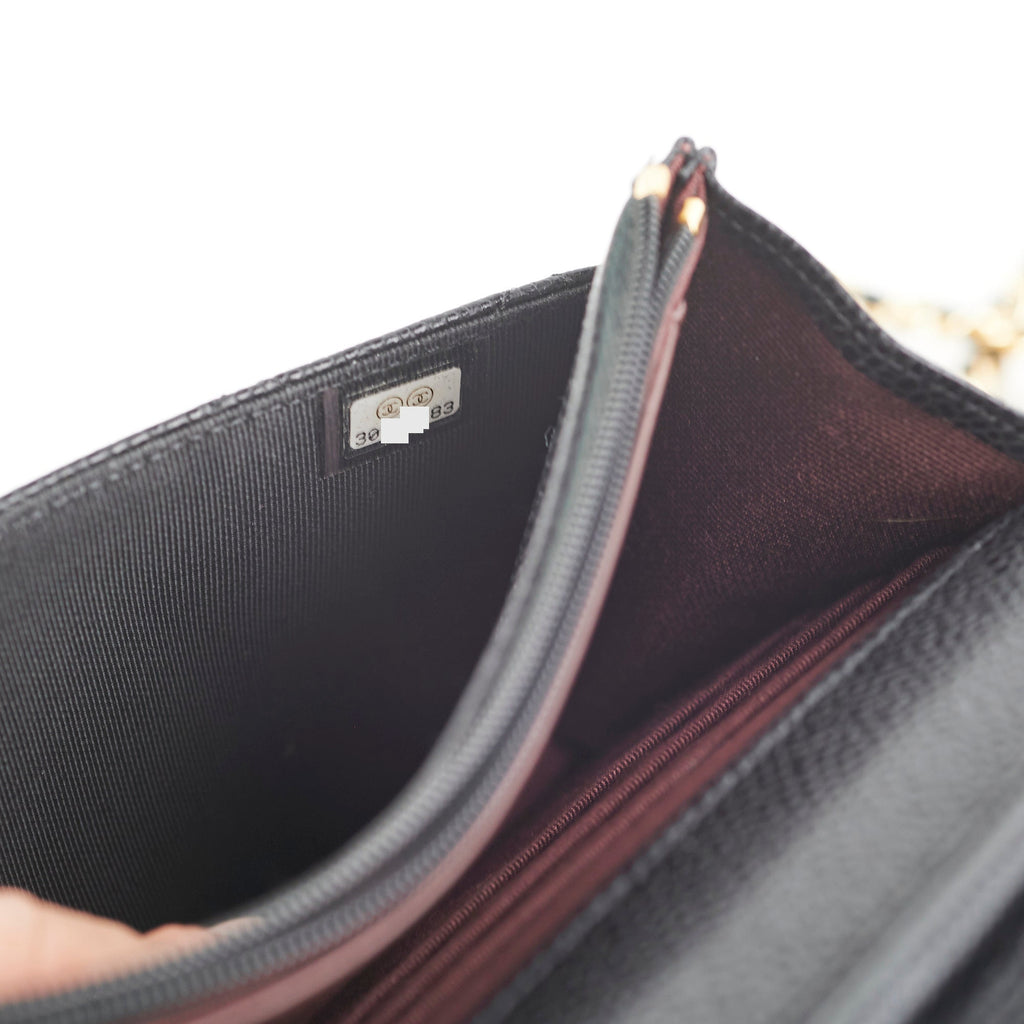 Chanel Caviar Wallet On Chain Black