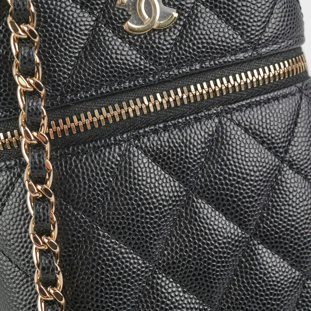 Chanel Caviar Vertical Vanity Case Black 31Series