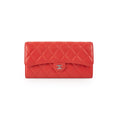 Chanel Lambskin Long Wallet Red