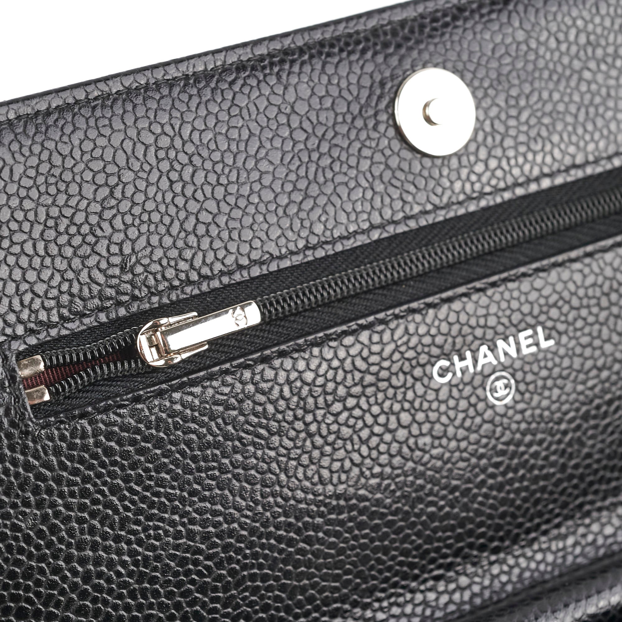 Chanel Wallet On Chain WOC Black Caviar SHW