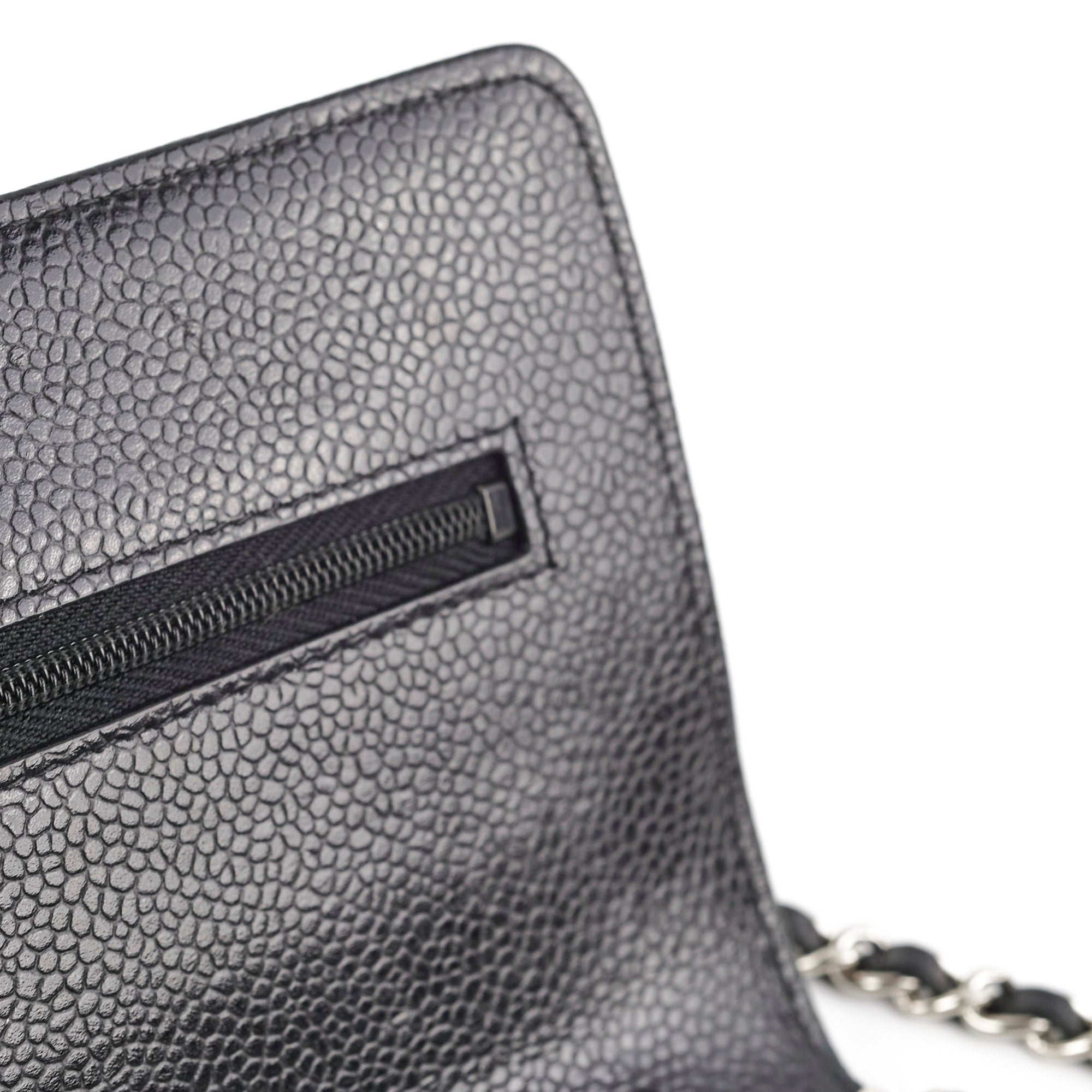 Chanel Wallet On Chain WOC Black Caviar SHW
