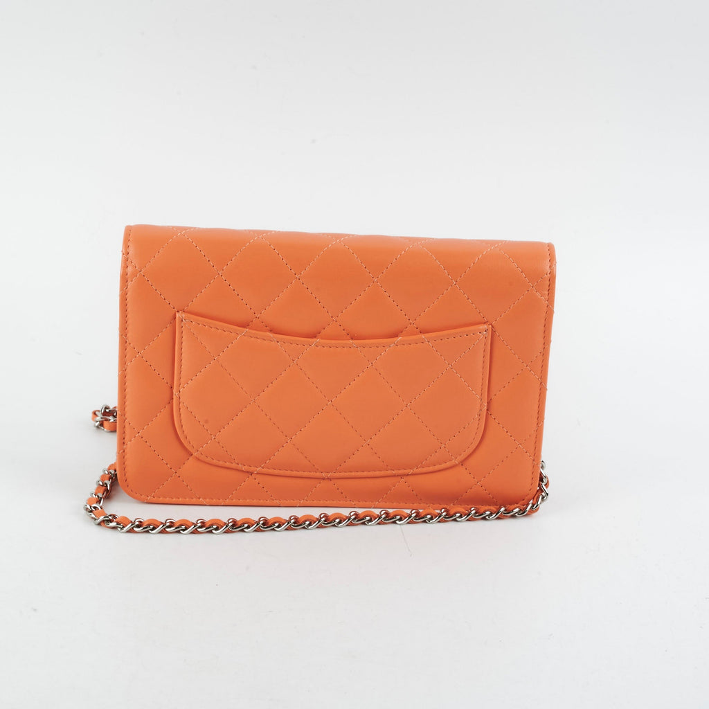 Chanel Lambskin Coral Wallet On Chain WOC