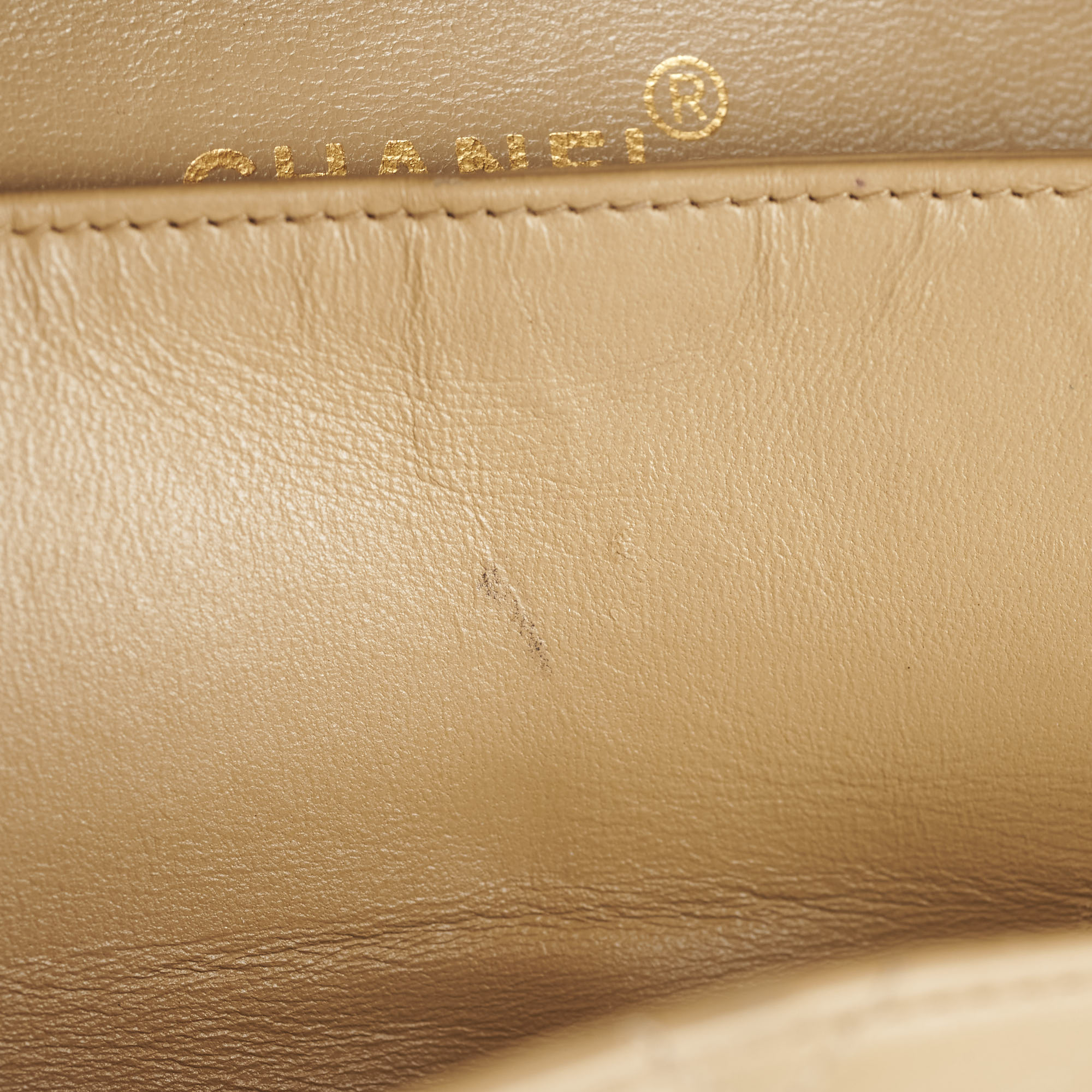 Chanel Vintage Square Double Flap Beige Lambskin - Series 1