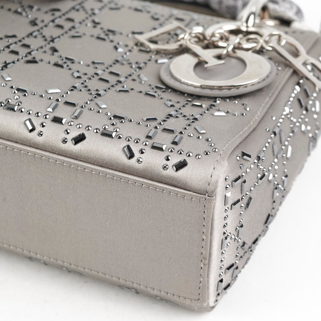 Christian Dior Mini Lady Dior Satin Grey