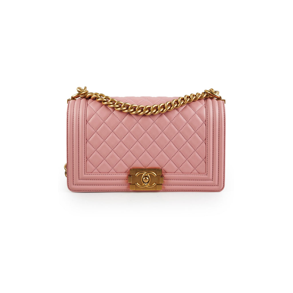 Chanel Old Medium Boy Pink Lambskin