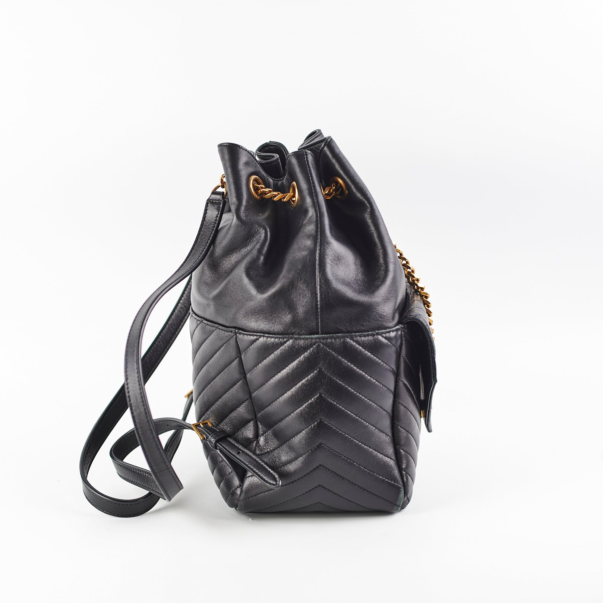 Saint Laurent Joe Quilted Backpack Black