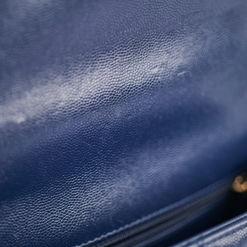 Chanel Small Coco Handle Caviar Navy Microchipped