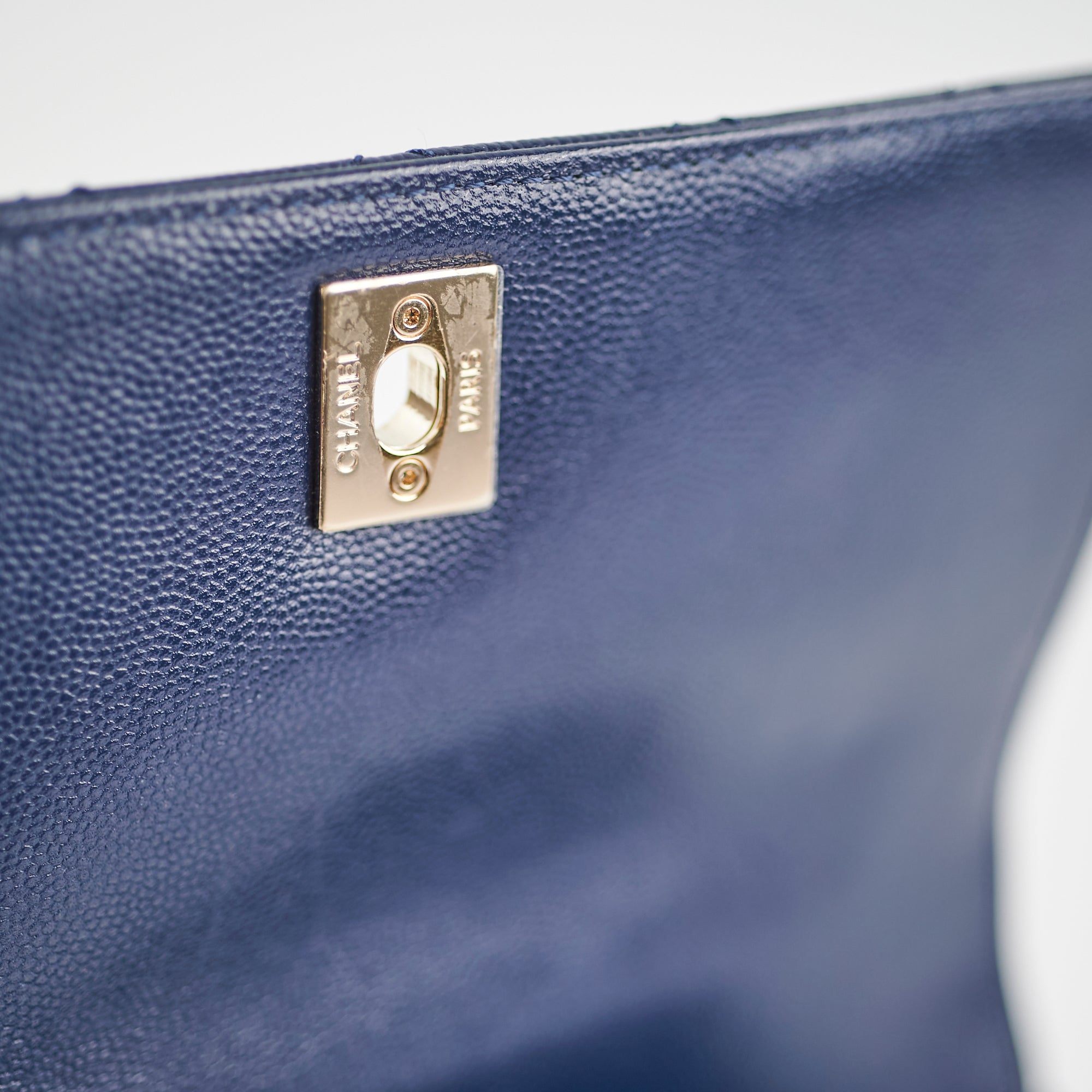 Chanel Small Coco Handle Caviar Navy Microchipped