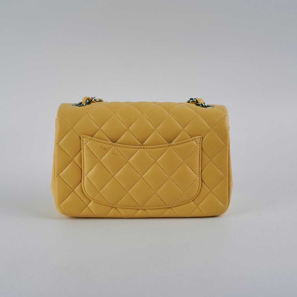 Chanel 21P Mini Rectangular Lambskin Flap Yellow/Blue