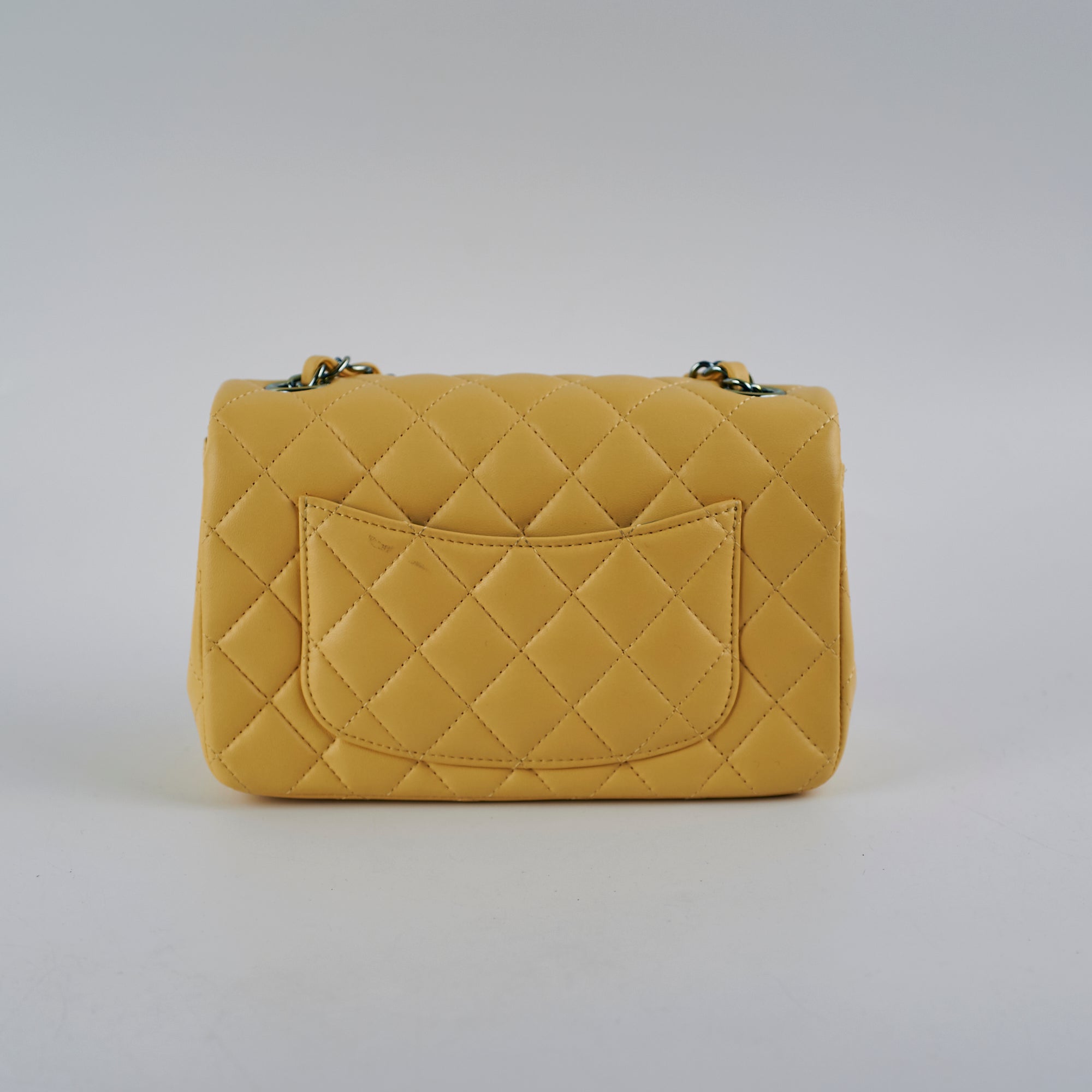 Chanel 21P Mini Rectangular Lambskin Flap Yellow/Blue