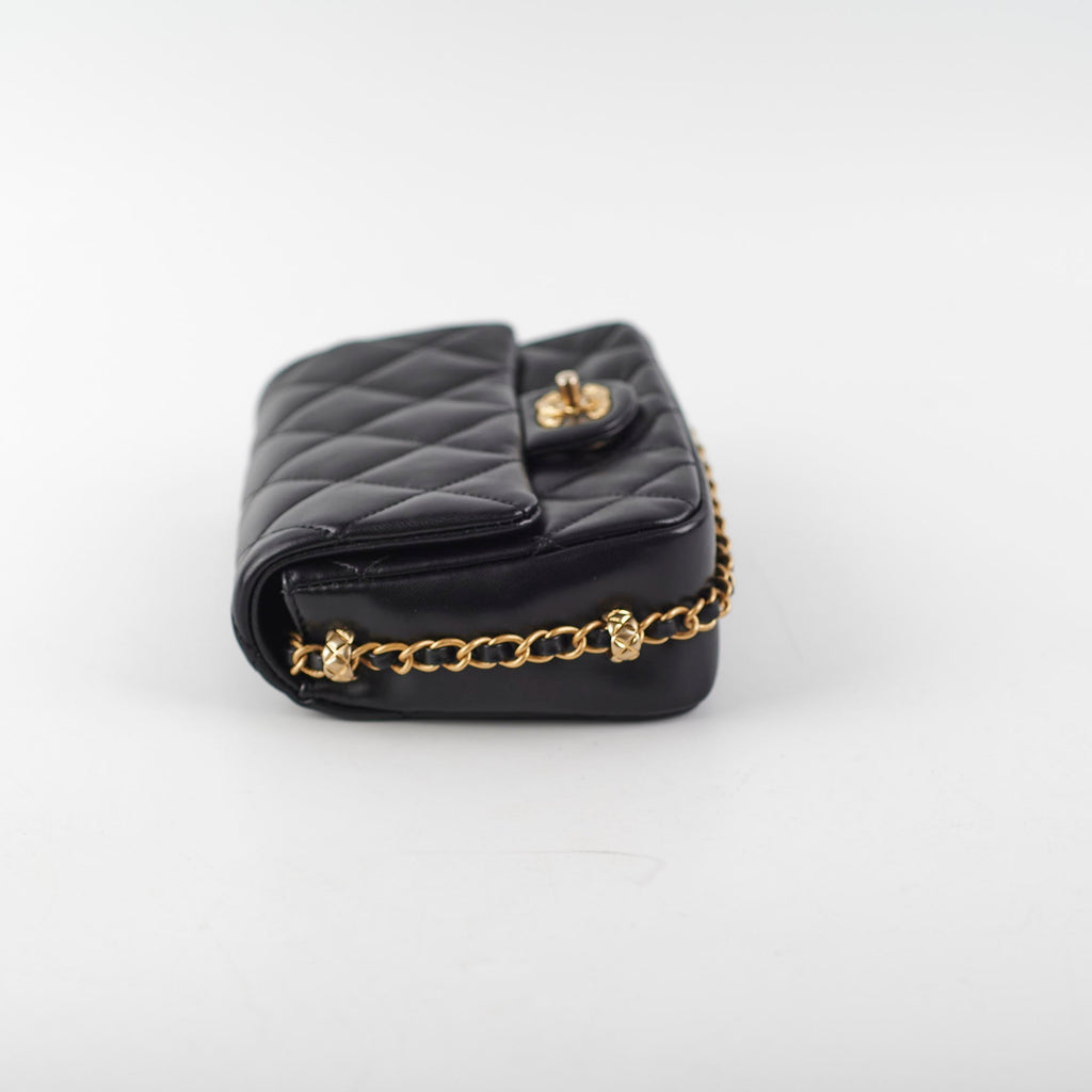 Chanel Seasonal Square Flap Bag Lambskin Black