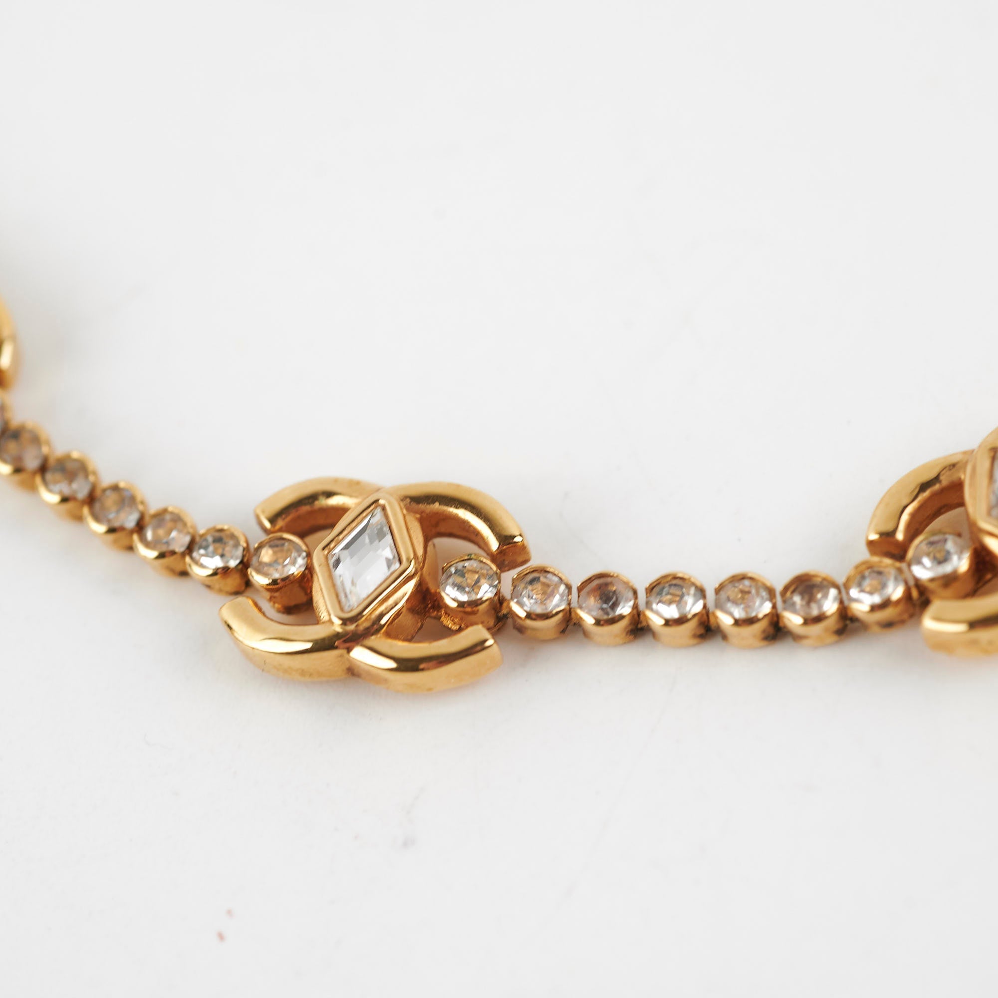 Chanel Gold Gem Logo Chocker Costume Jewellery