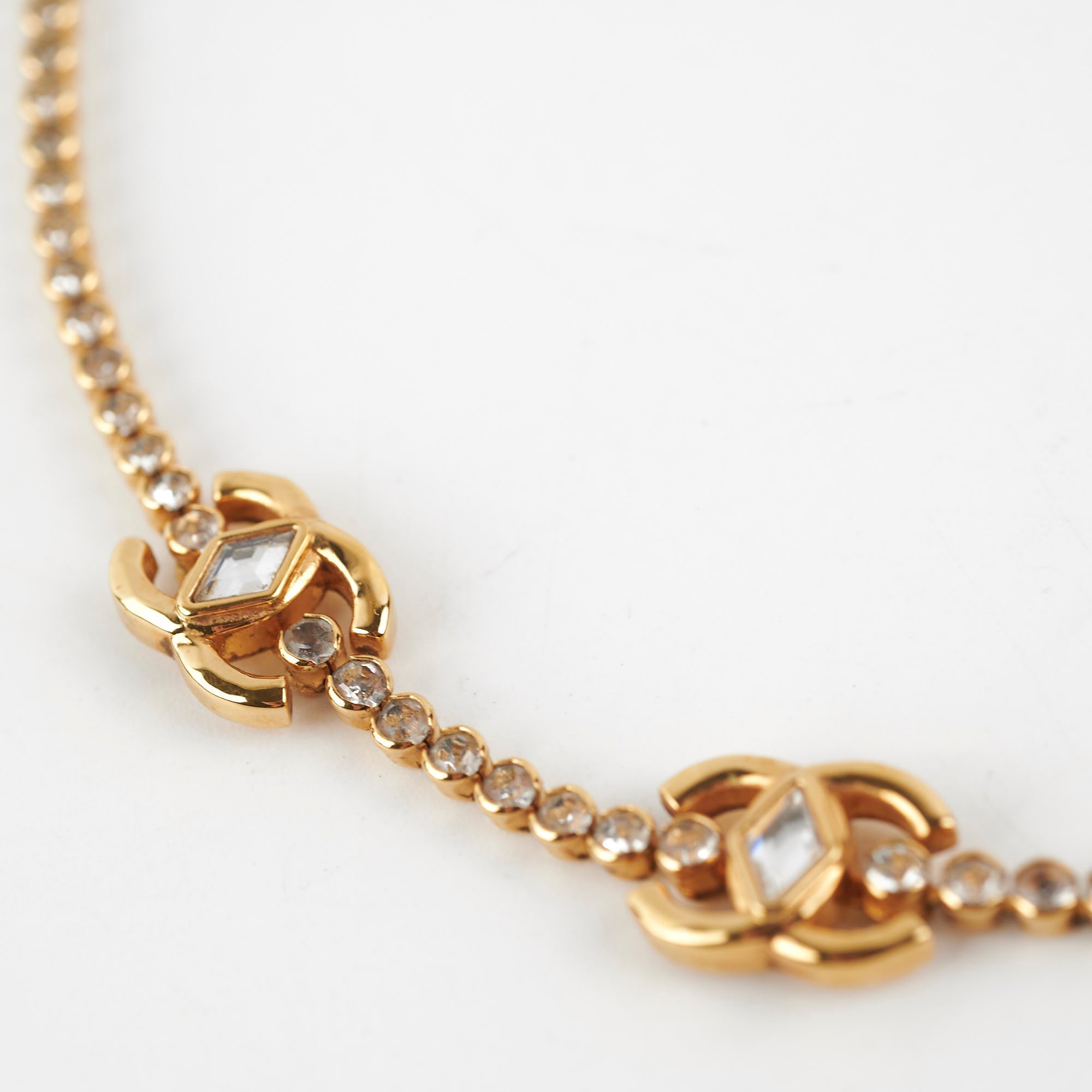 Chanel Gold Gem Logo Chocker Costume Jewellery