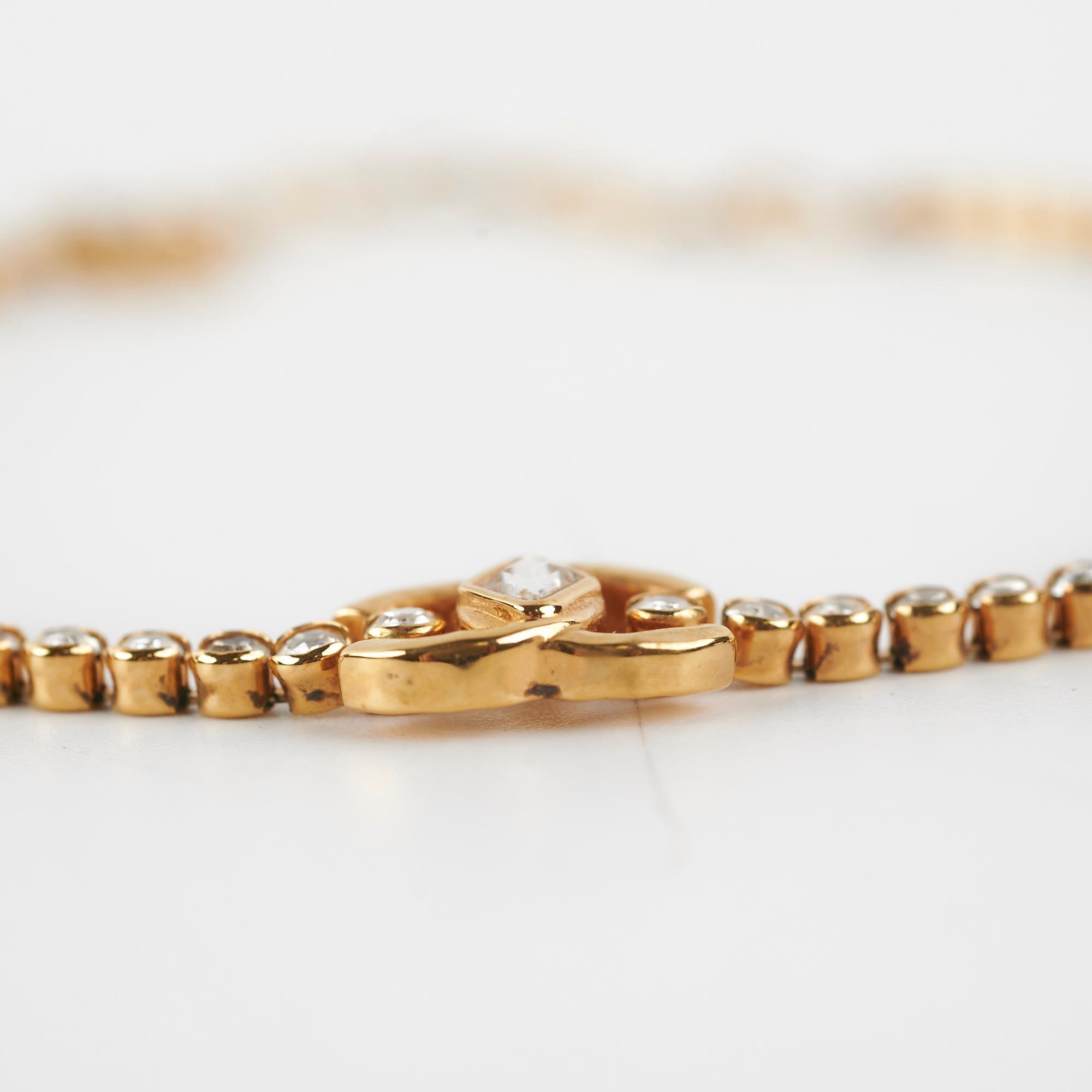 Chanel Gold Gem Logo Chocker Costume Jewellery